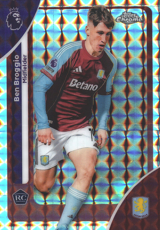 2025 Topps Chrome PL Geometric Ben Broggio RC #21 Aston Villa