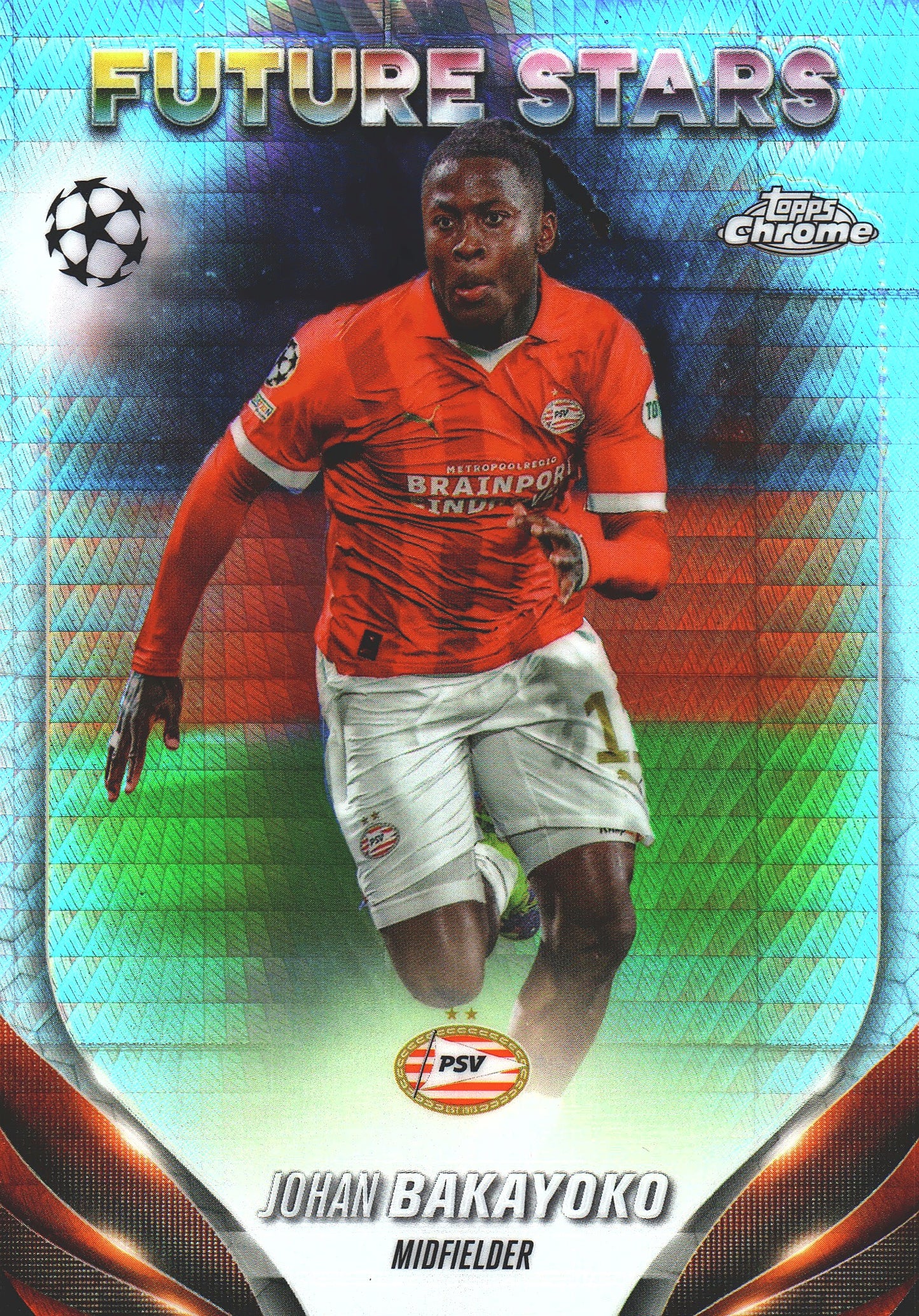2023 Topps Chrome UCC Prism Johan Bakayoko #33 PSV Eindhoven