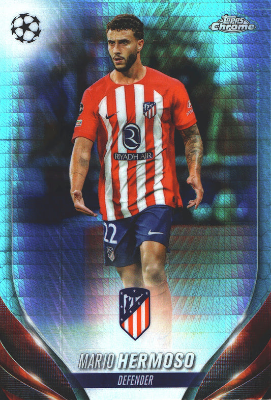 2023 Topps Chrome UCC Aqua Prism Mario Hermoso #106 Atletico de Madrid