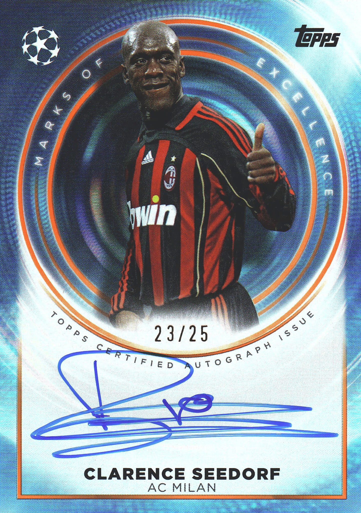 2025 Topps Marks of Excellence Clarence Seedorf Auto /25 #ME-CS4 AC Milan