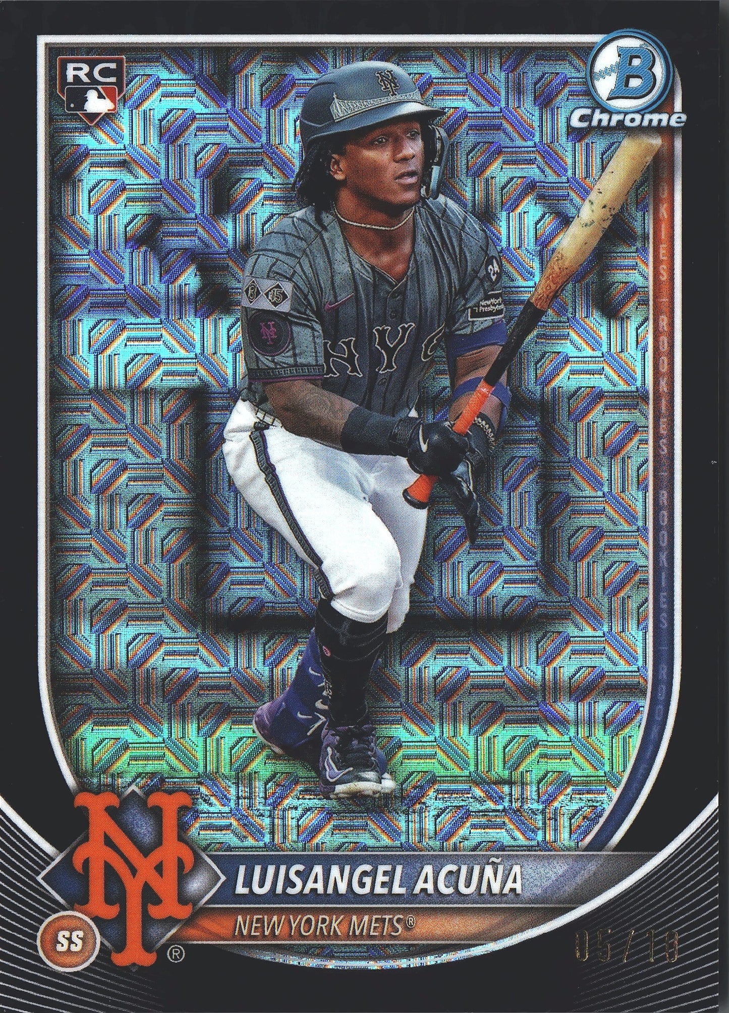 2025 Topps Bowman Chrome Black Mojo /10 Luis Angel Acuna RC #32 New York Mets
