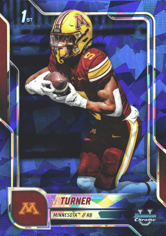 2025 Topps Bowman U Chrome Sapphire 1st A.J. Turner #52 Minnesota Golden Gophers