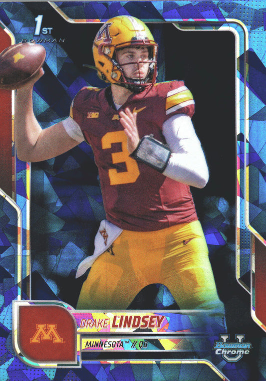 2025 Topps Bowman U Chrome Sapphire 1st Drake Lindsey #96 Minnesota Golden Gophers
