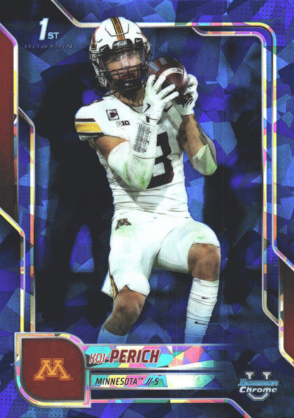 2025 Topps Bowman U Chrome Sapphire 1st Koi Perich #116 Minnesota Golden Gophers