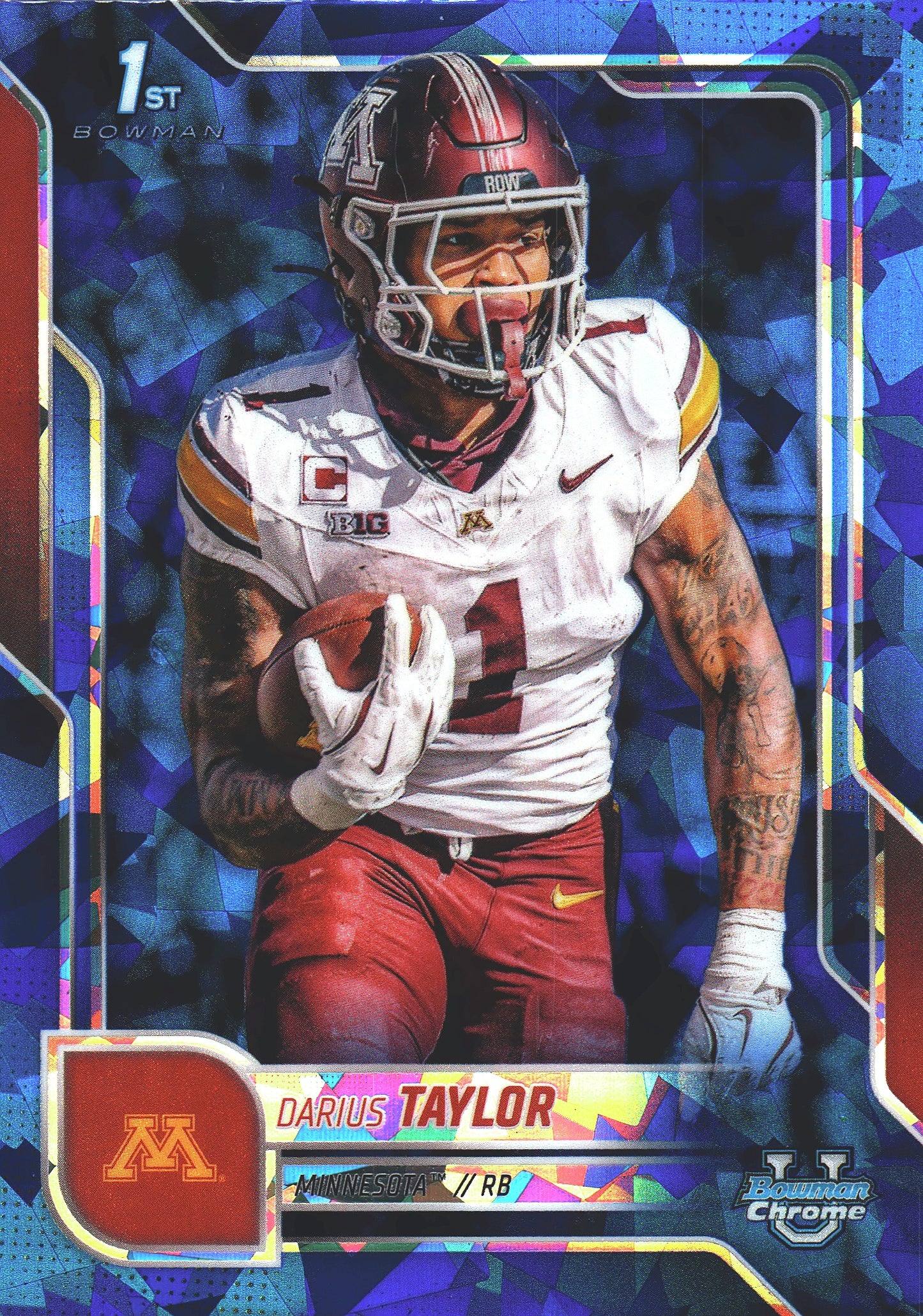 2025 Topps Bowman U Chrome Sapphire 1st Darius Taylor #126 Minnesota Golden Gophers
