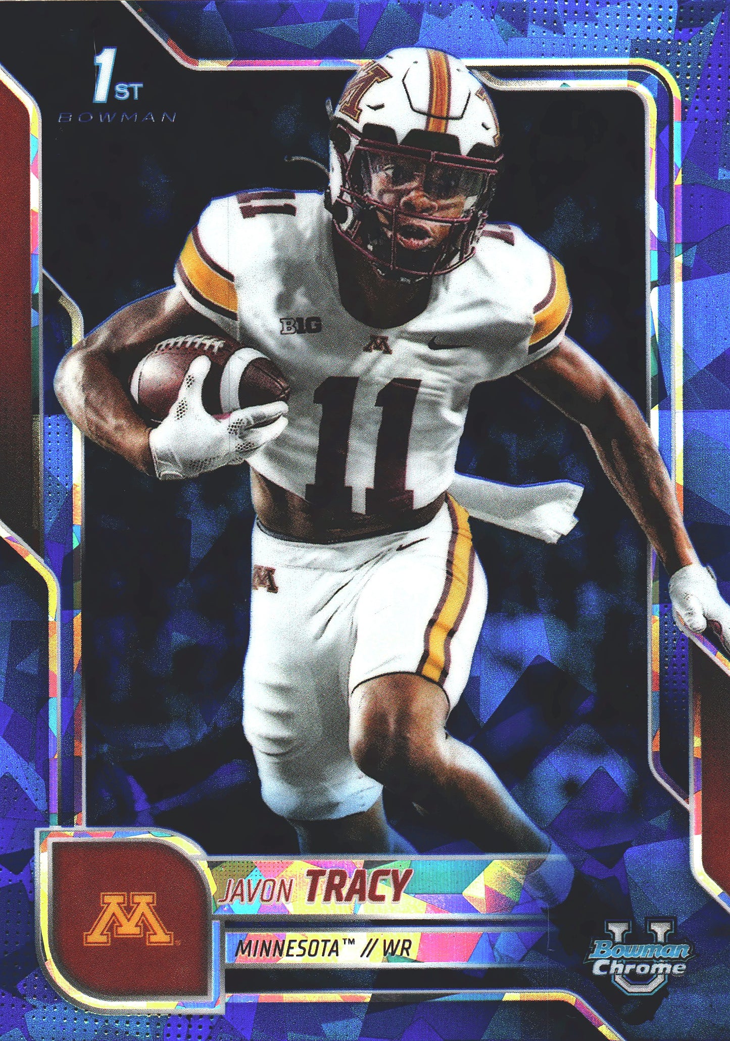 2025 Topps Bowman U Chrome Sapphire 1st Javon Tracy #175 Minnesota Golden Gophers