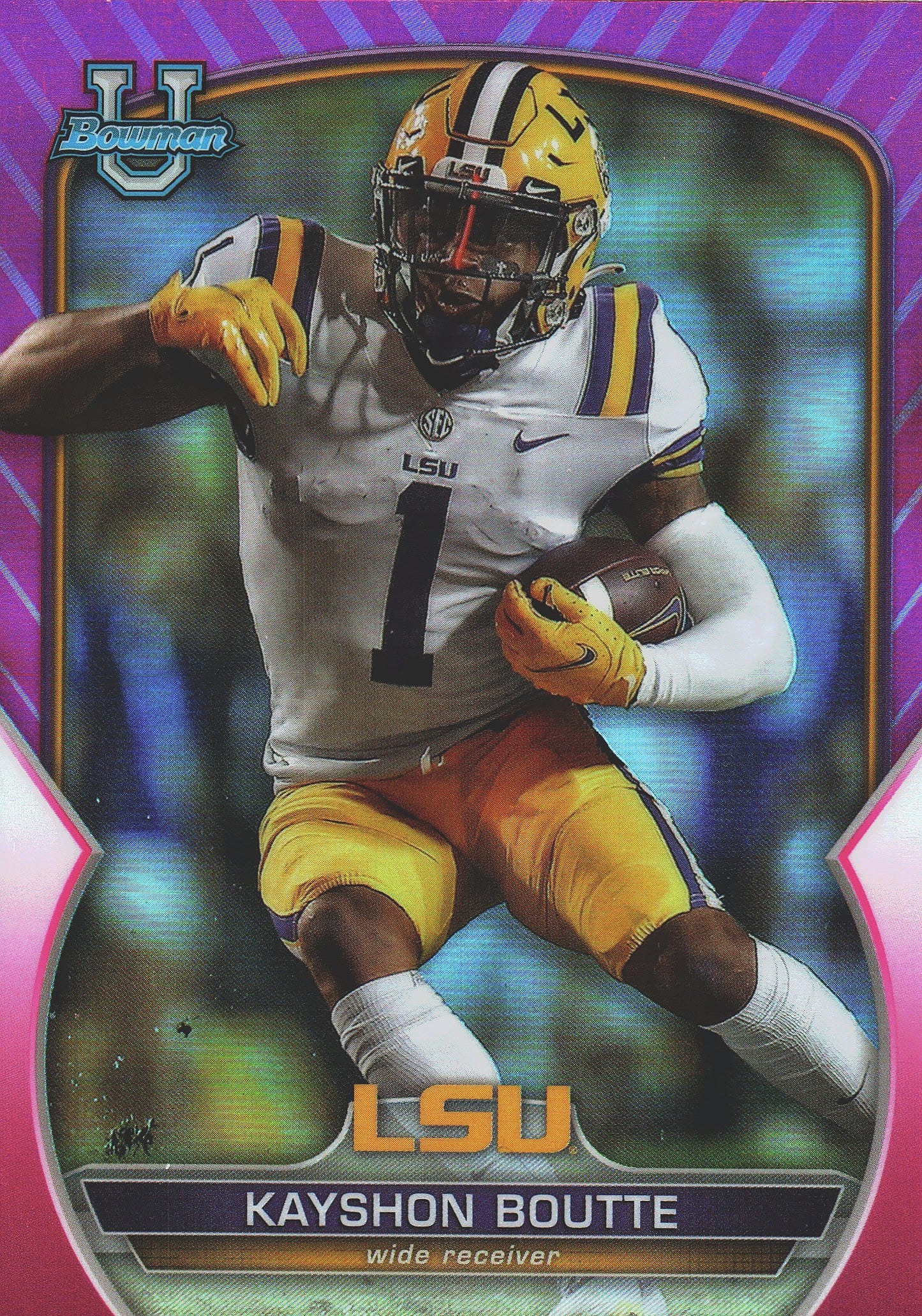 2022 Topps Bowman U Chrome Pink Kayshon Boutte #10 LSU Tigers