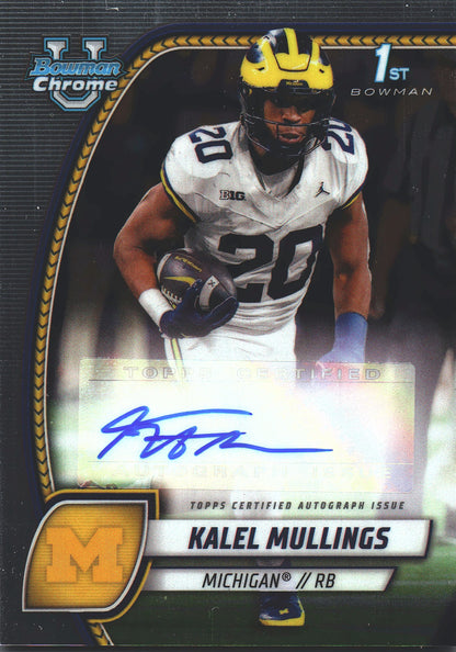 2024 Topps Bowman U Chrome Kalel Mullings 1st Autograph #PA-KMU Michigan Wolverines