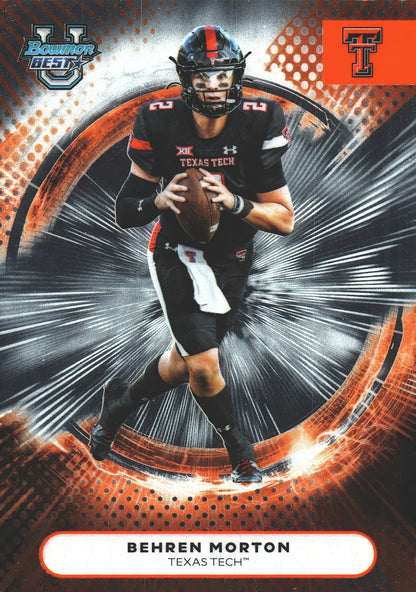 2025 Topps Bowman Best U Behren Morton #25 Texas Tech Red Raiders