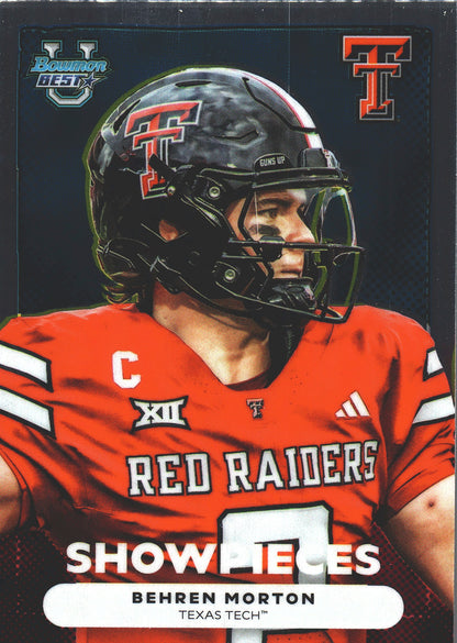 2025 Topps Bowman Best U Showpieces Behren Morton #BS-8 Texas Tech Red Raiders