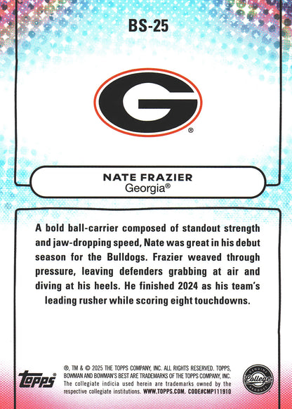 2025 Topps Bowman Best U Showpieces Nate Frazier #BS-25 Georgia Bulldogs