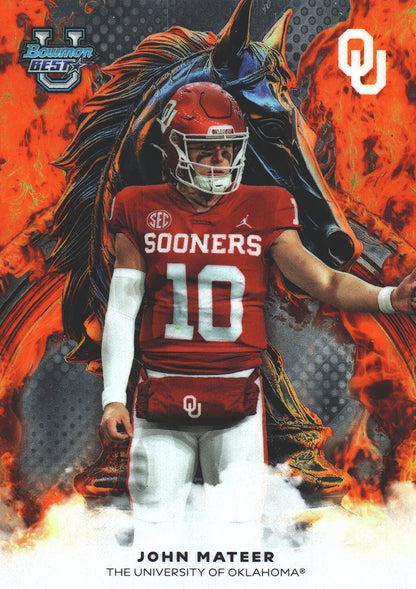 2025 Topps Bowman Best U Workhorse John Mateer #W-6 Oklahoma Sooners