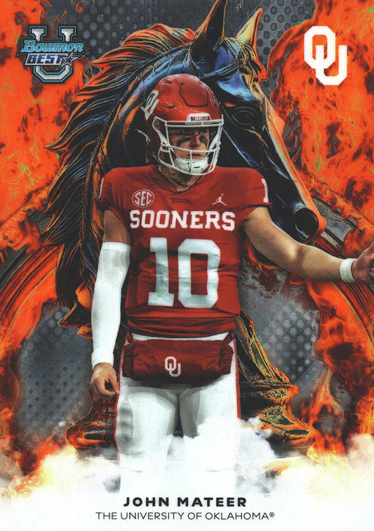 2025 Topps Bowman Best U Workhorse John Mateer #W-6 Oklahoma Sooners