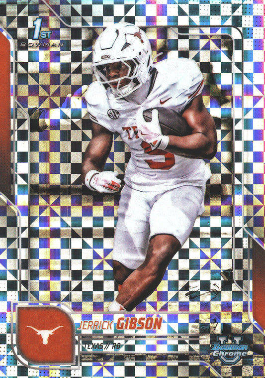 2025 Topps Bowman U Chrome X-Fractor Jerrick Gibson 1st #12 Texas Longhorns