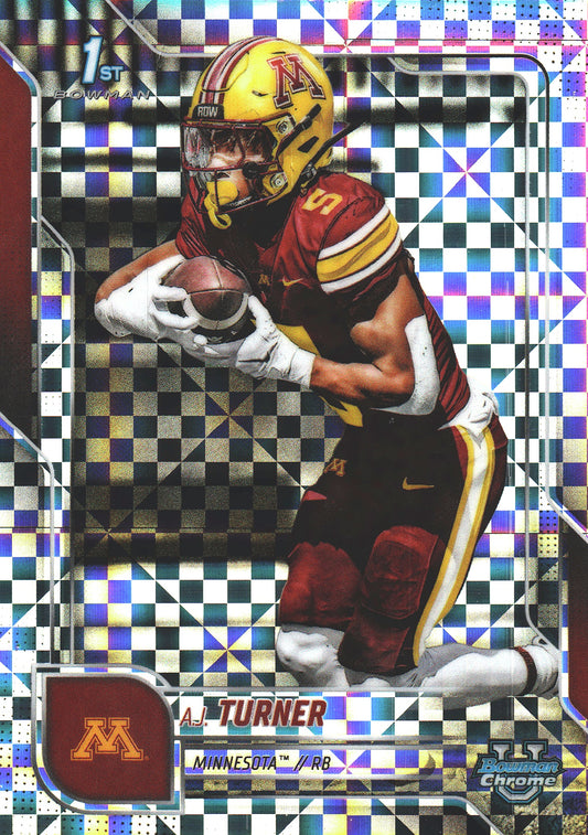 2025 Topps Bowman U Chrome X-Fractor A.J. Turner 1st #52 Minnesota Golden Gophers