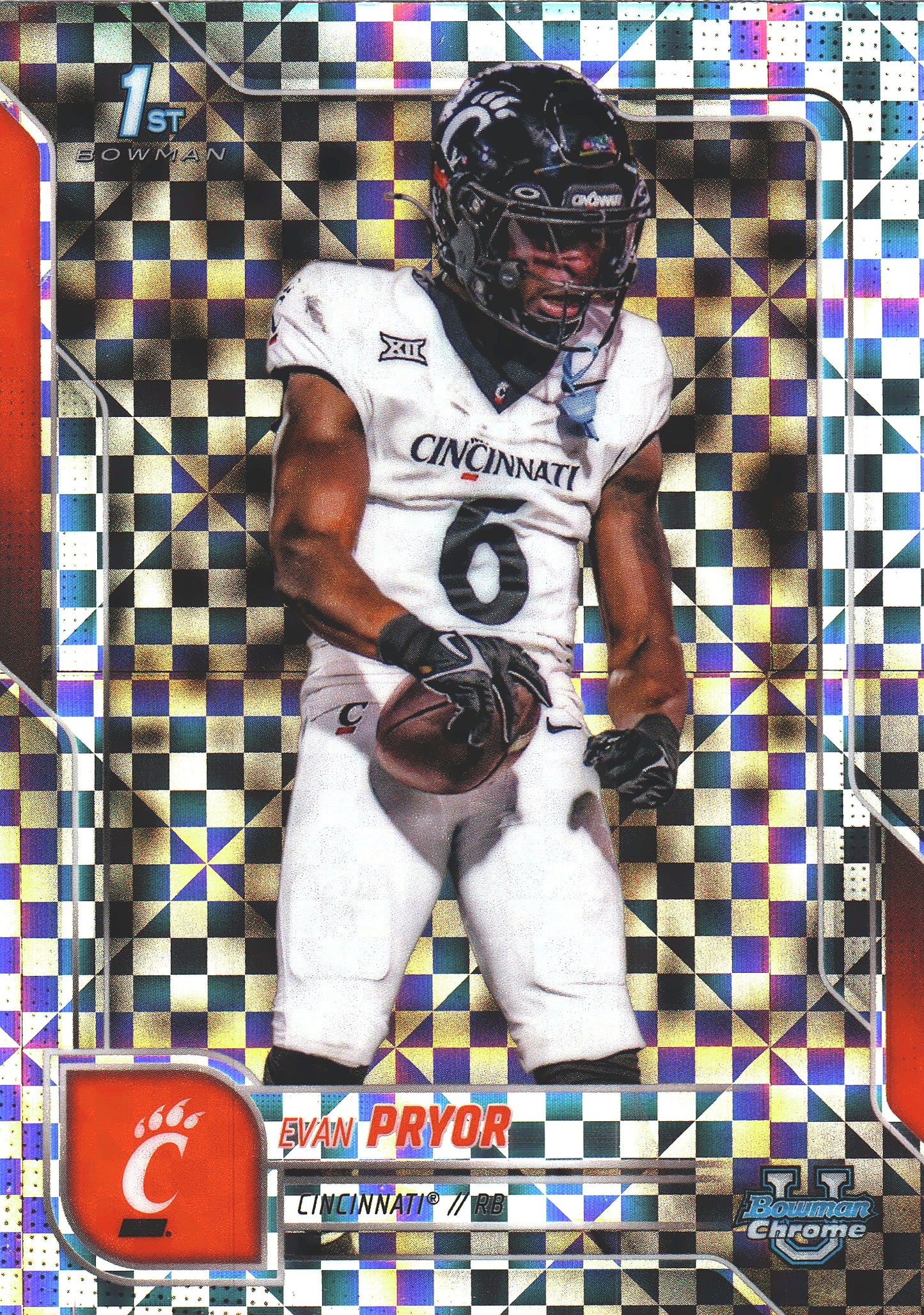 2025 Topps Bowman U Chrome X-Fractor Evan Pryor 1st #118 Cincinnati Bearcats