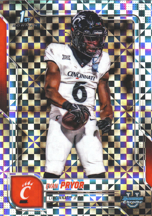 2025 Topps Bowman U Chrome X-Fractor Evan Pryor 1st #118 Cincinnati Bearcats