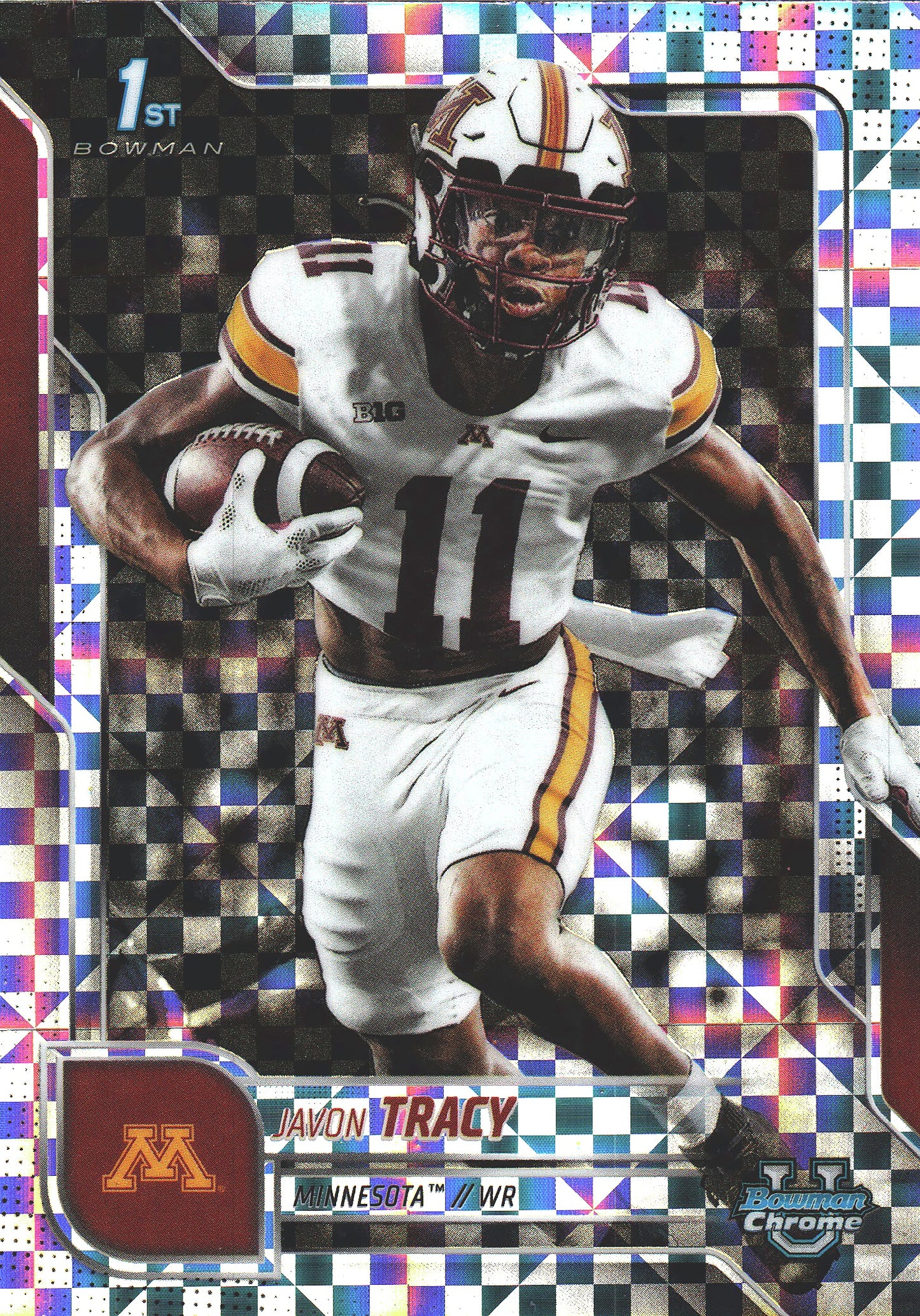 2025 Topps Bowman U Chrome X-Fractor Javon Tracy 1st #175 Minnesota Golden Gophers