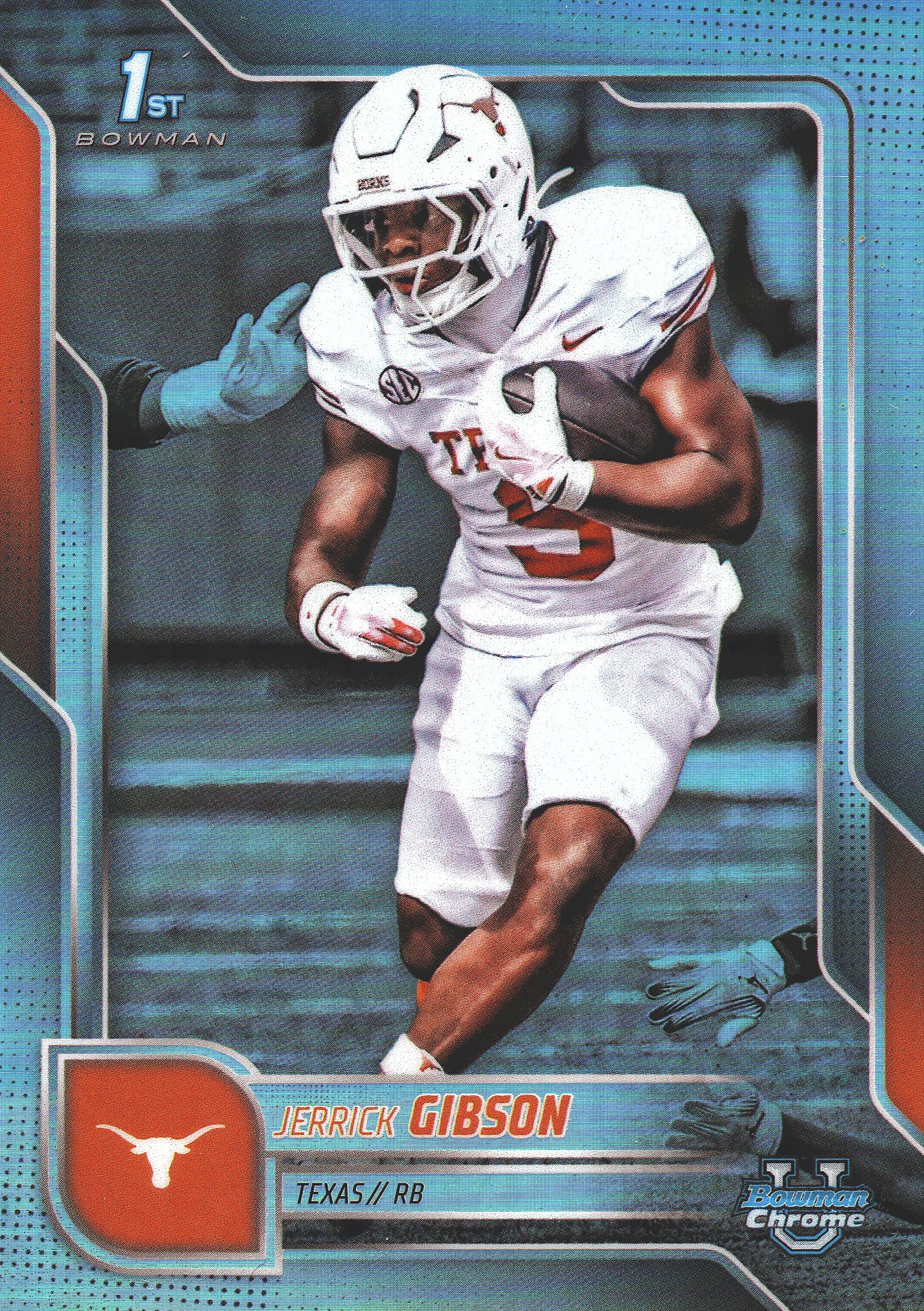 2025 Topps Bowman U Chrome Refractor Jerrick Gibson 1st #12 Texas Longhorns