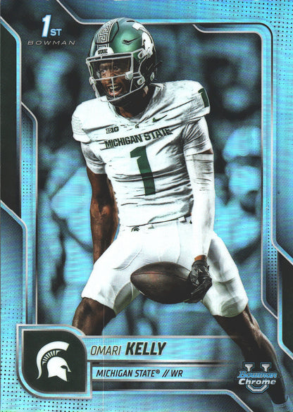 2025 Topps Bowman U Chrome Refractor Omari Kelly 1st #38 Michigan State Spartans