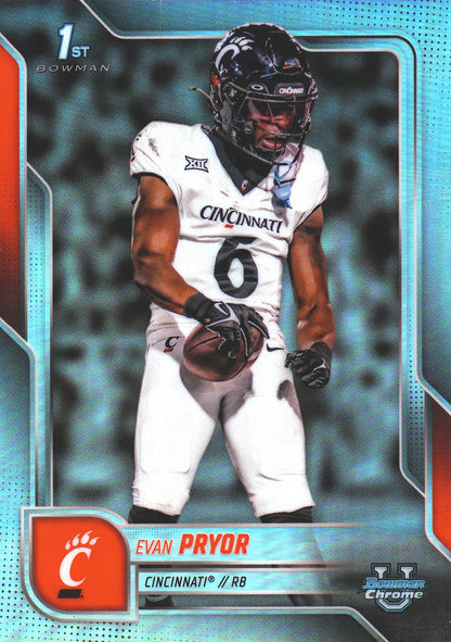 2025 Topps Bowman U Chrome Refractor Evan Pryor 1st #118 Cincinnati Bearcats