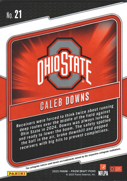 2025 Panini Prizm Draft Picks Hype Caleb Downs #21 Ohio State Buckeyes