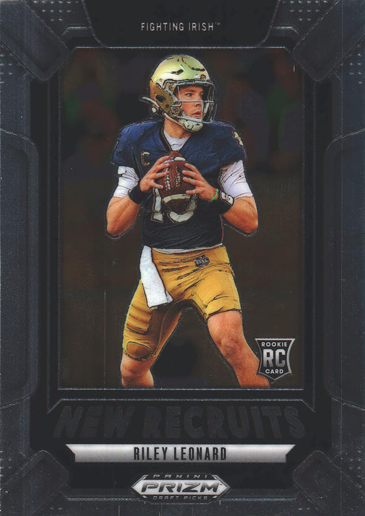 2025 Panini Prizm Draft Picks New Recruits Riley Leonard #17 Notre Dame Fighting Irish