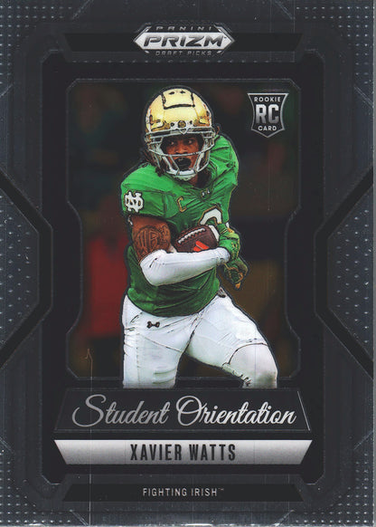 2025 Panini Prizm Draft Picks Student Orientation Xavier Watts #15 Notre Dame Fighting Irish