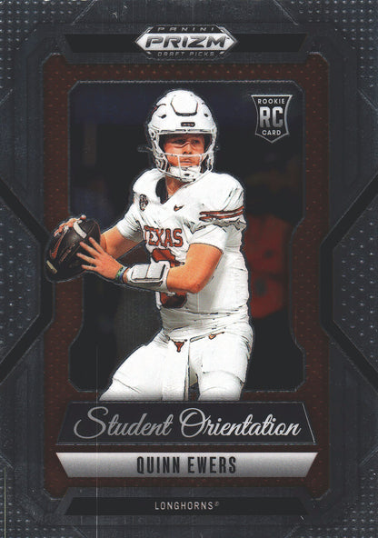 2025 Panini Prizm Draft Picks Student Orientation Quinn Ewers #6 Texas Longhorns