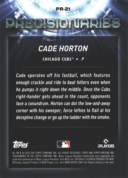 2025 Topps Pristine Precisionaries Cade Horton #PR-21 Chicago Cubs