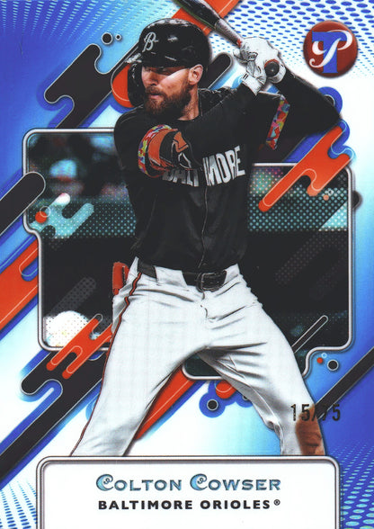 2025 Topps Pristine Blue Refractor Colton Cowser #66 Baltimore Orioles