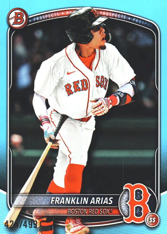 2025 Topps Bowman Draft Sky Blue /499 Franklin Arias #BD-13 Boston Red Sox