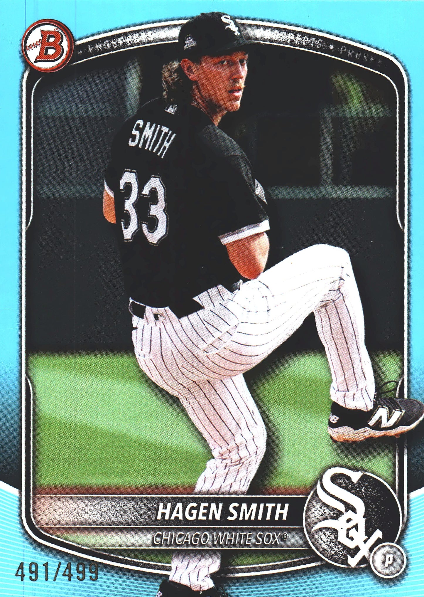 2025 Topps Bowman Draft Sky Blue /499 Hagen Smith #BD-167 Chicago White Sox