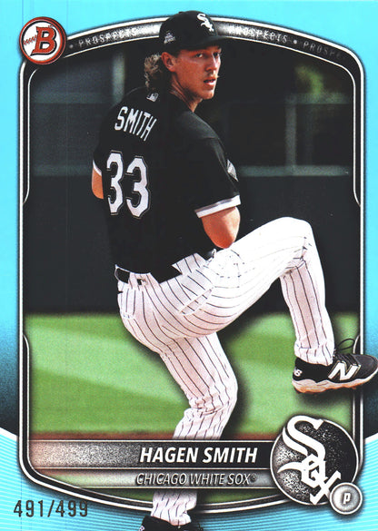 2025 Topps Bowman Draft Sky Blue /499 Hagen Smith #BD-167 Chicago White Sox