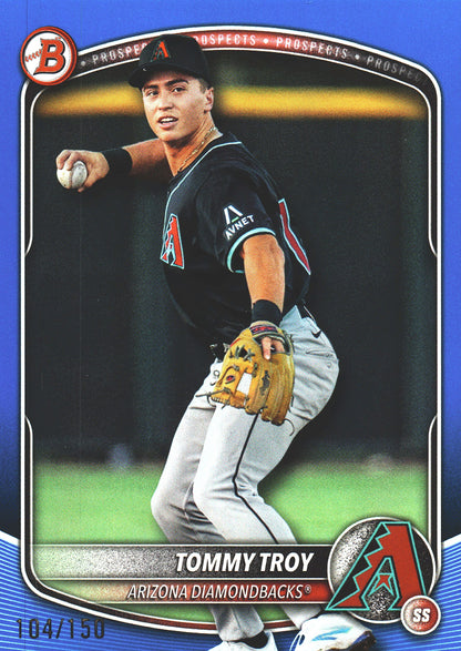 2025 Topps Bowman Draft Blue /150 Tommy Troy #BD-36 Arizona Diamondbacks