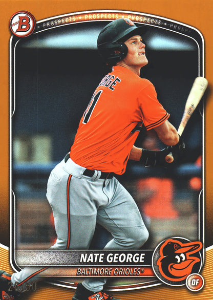 2025 Topps Bowman Draft Gold /50 Nate George #BD-113 Baltimore Orioles