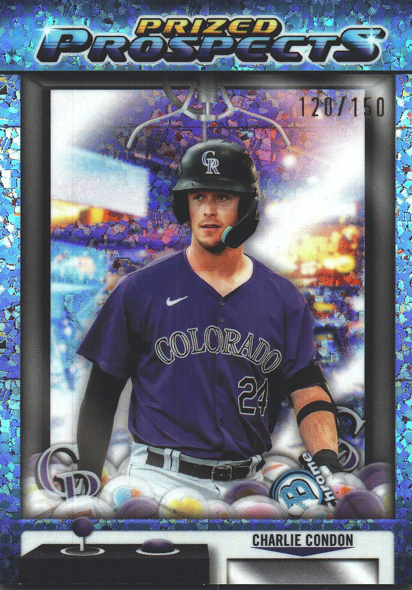 2025 Topps Bowman Prized Prospect Mini Diamond /150 Charlin Condon #PP-20 Colorado Rockies