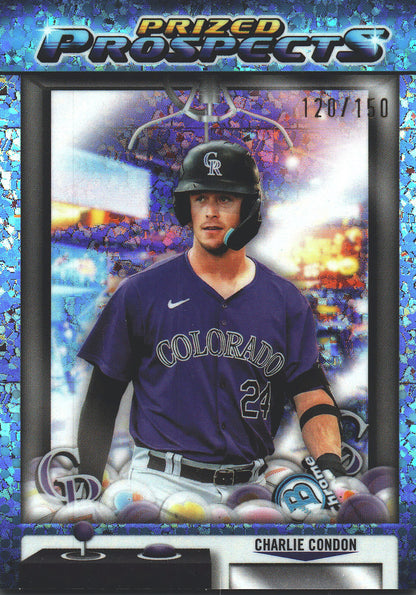2025 Topps Bowman Prized Prospect Mini Diamond /150 Charlin Condon #PP-20 Colorado Rockies