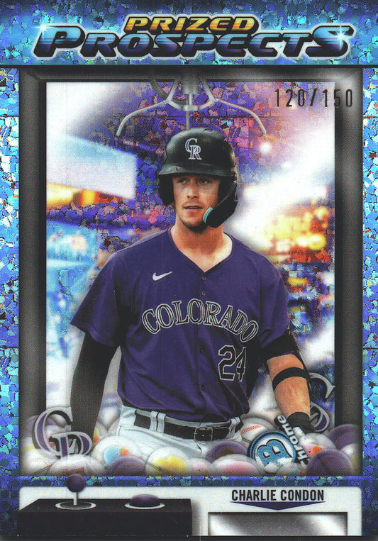 2025 Topps Bowman Prized Prospect Mini Diamond /150 Charlin Condon #PP-20 Colorado Rockies