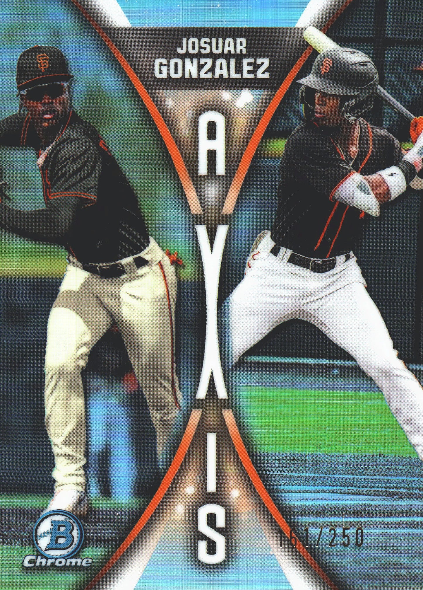 2025 Topps Bowman Draft Axis Refractor /250 Hosuar Gonzalez #A-17 San Francisco Giants