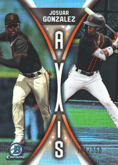 2025 Topps Bowman Draft Axis Refractor /250 Hosuar Gonzalez #A-17 San Francisco Giants