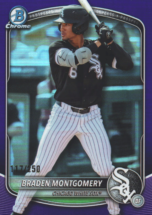 2025 Topps Bowman Draft Chrome Purple /250 Braden Montgomery #BDC-18 Chicago White Sox