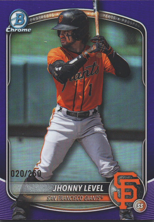 2025 Topps Bowman Draft Chrome Purple /250 Jhonny Level #BDC-55 San Francisco Giants