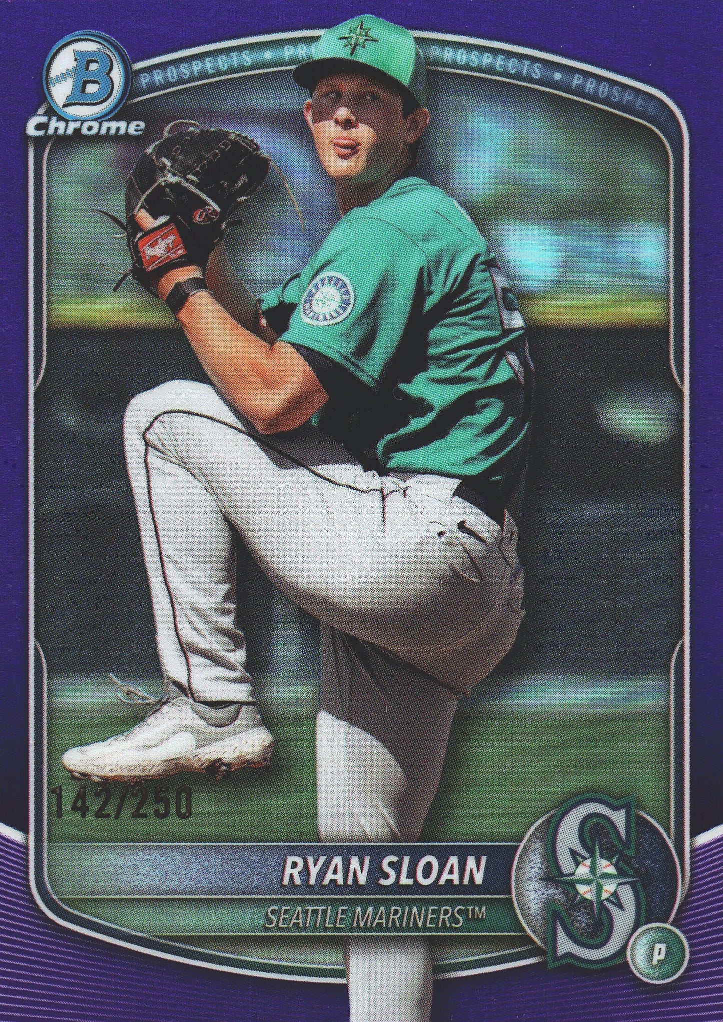 2025 Topps Bowman Draft Chrome Purple /250 Ryan Sloan #BDC-94 Seattle Mariners