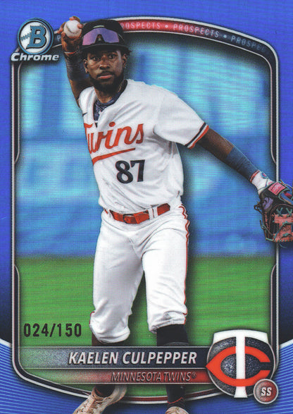 2025 Topps Bowman Draft Chrome Blue /150 Kaelen Culpepper #BDC-120 Minnesota Twins