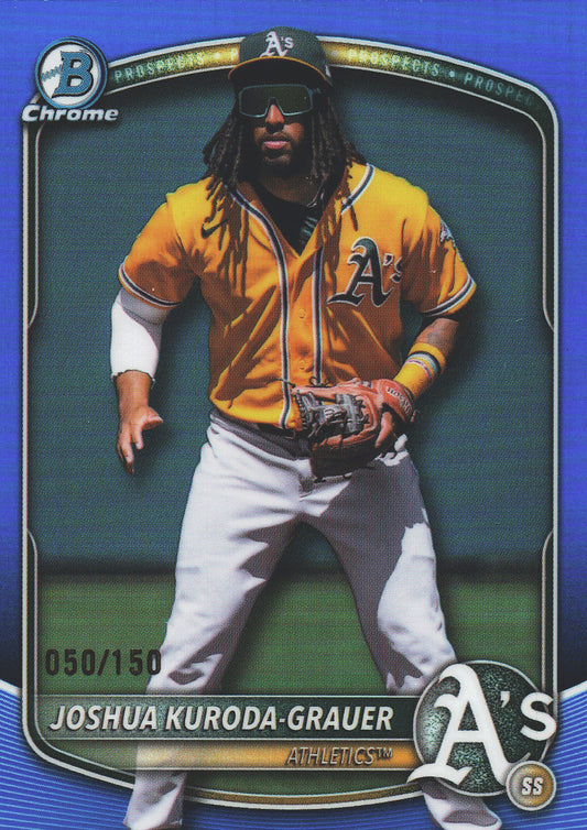 2025 Topps Bowman Draft Chrome Blue /150 Joshua Kuroda-Grauer #BDC-125 Athletics