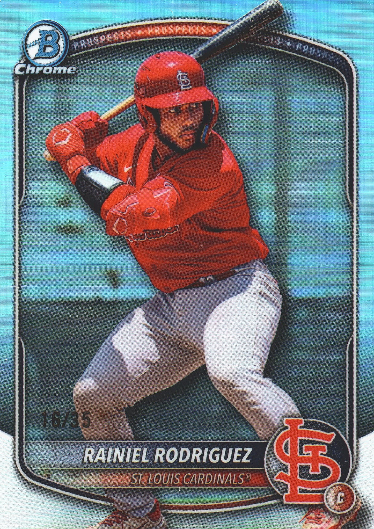 2025 Topps Bowman Draft Chrome Logofractor /35 Rainiel Rodriguez #BDC-72 St. Louis Cardinals