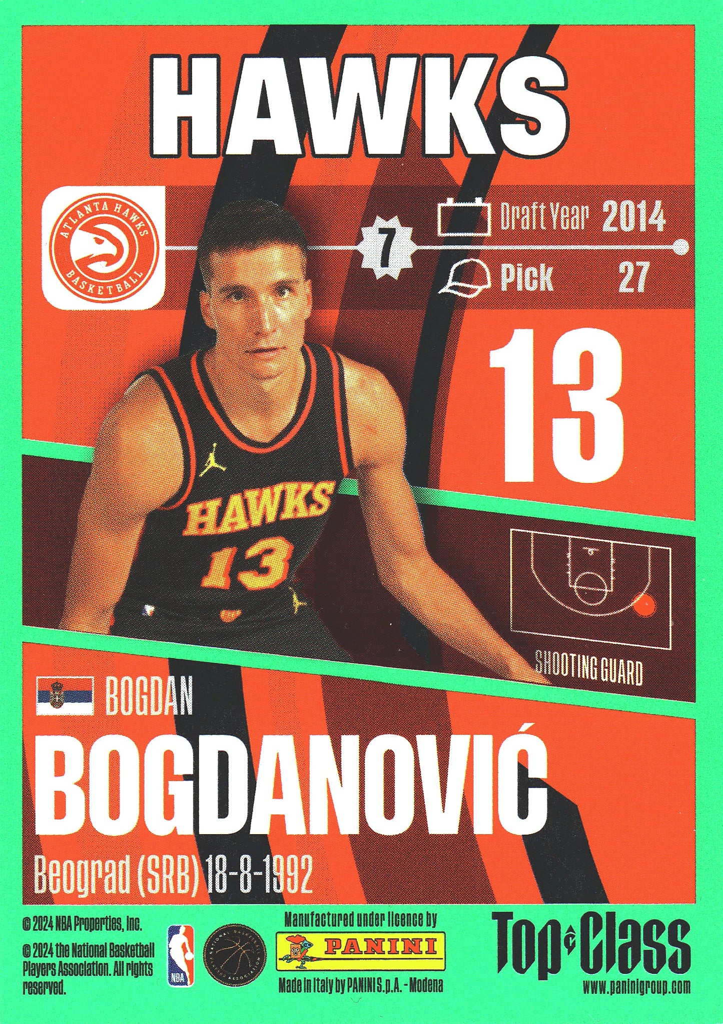 2023 Panini Top Class NBA Bogdan Bogdanovic #3 Atlanta Hawks