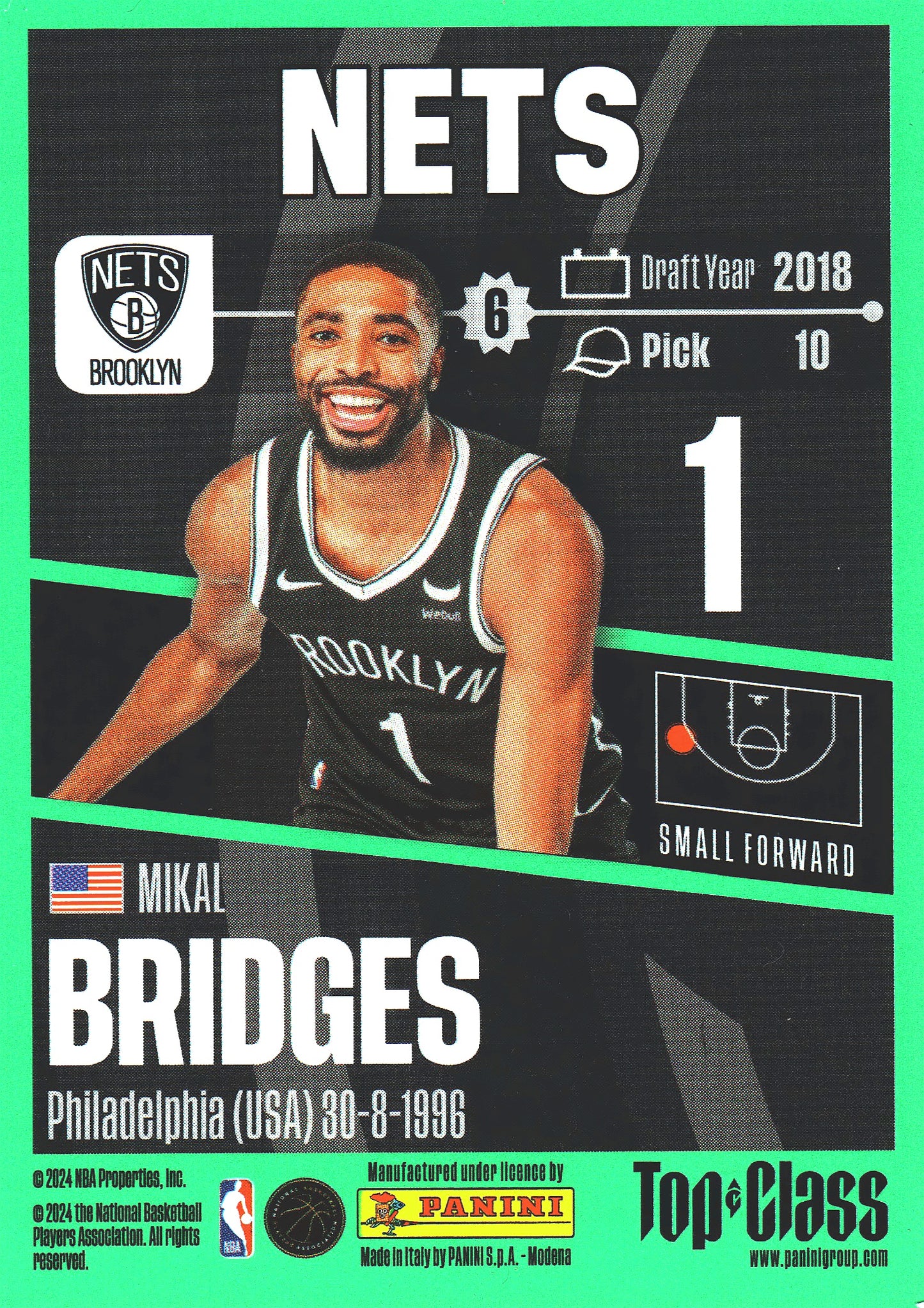 2023 Panini Top Class NBA Mikal Bridges #13 Brooklyn Nets