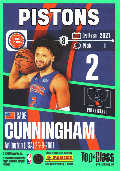 2023 Panini Top Class NBA Cade Cunningham #28 Detroit Pistons